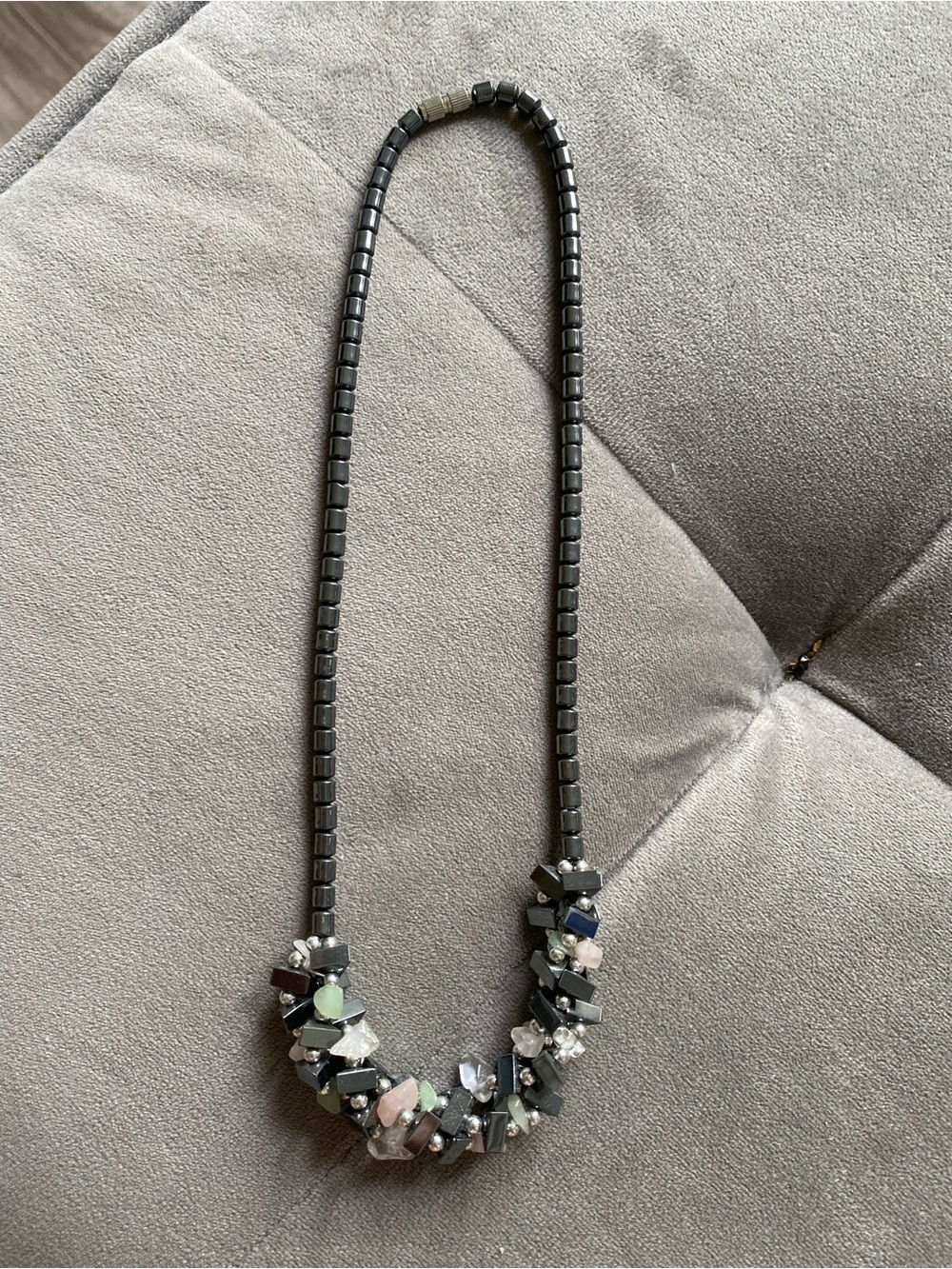 Multicolor Hematite Bead Statement Necklace